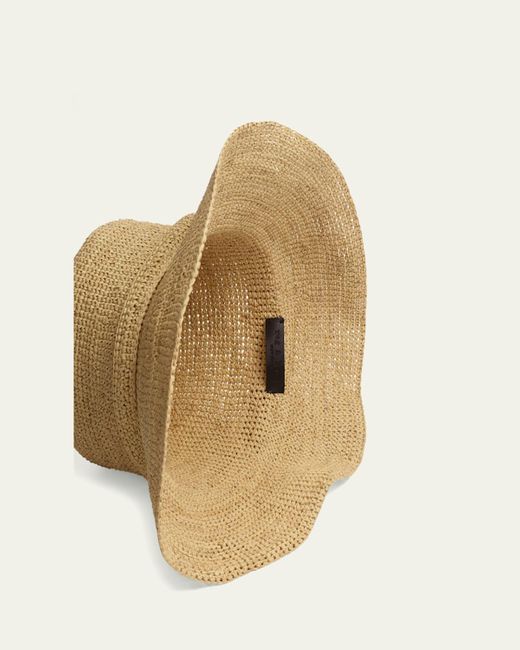 Rag & Bone Natural Lela Raffia Rollable Bucket Hat