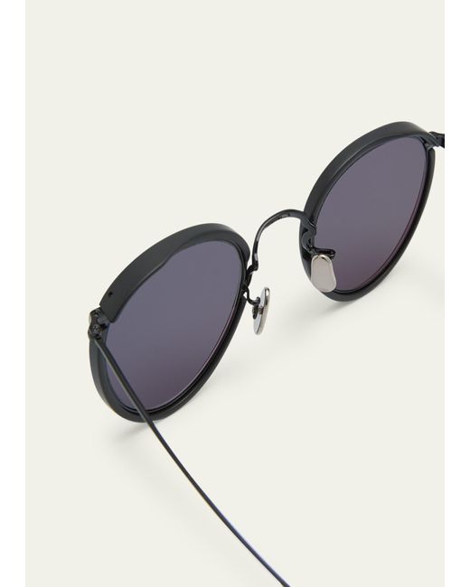 Eyevan 7285 Gray 566 Round Acetate Sunglasses for men