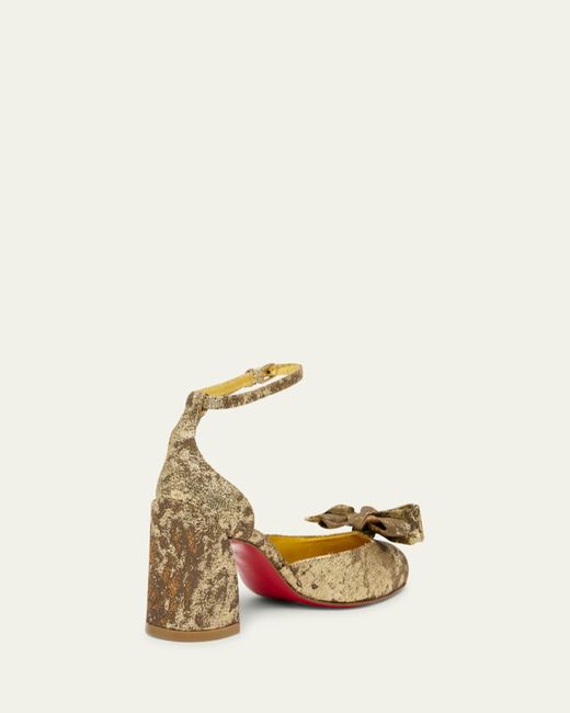 Christian Louboutin Natural Jane Bow Sole Pumps