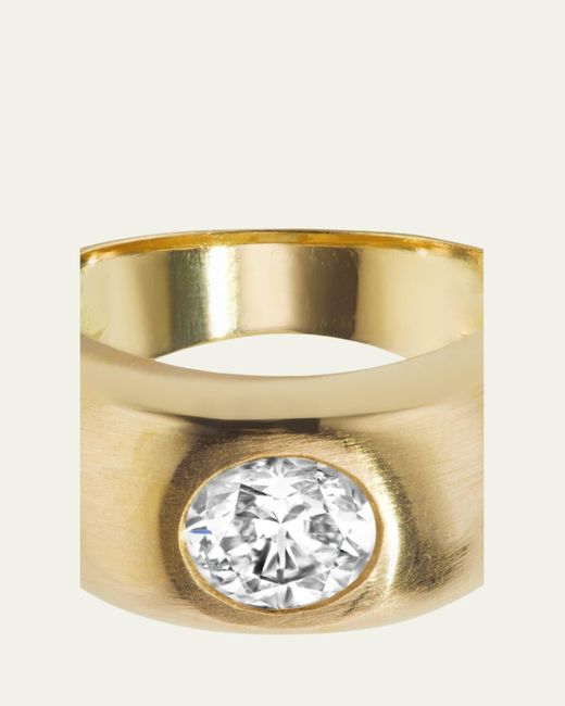 Aaryah 18K Natural Oval Diamond Shani Ring | Lyst