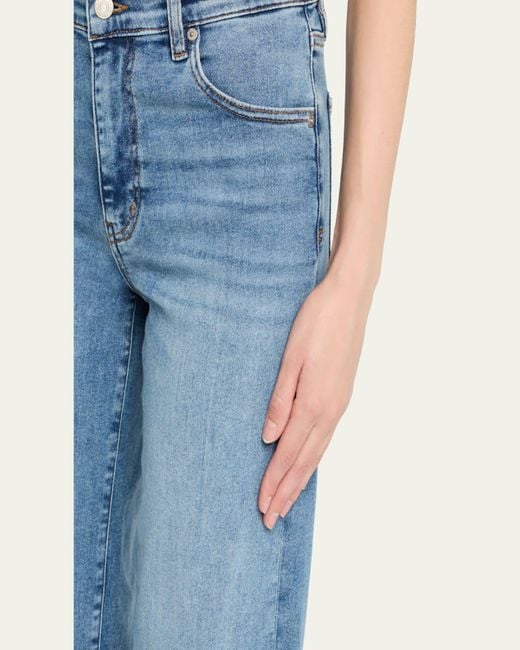 FRAME Blue The Mellow Wide Ankle Jeans