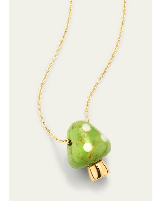 Aliita White Amanita Turquoise Pendant Necklace In 9k Gold