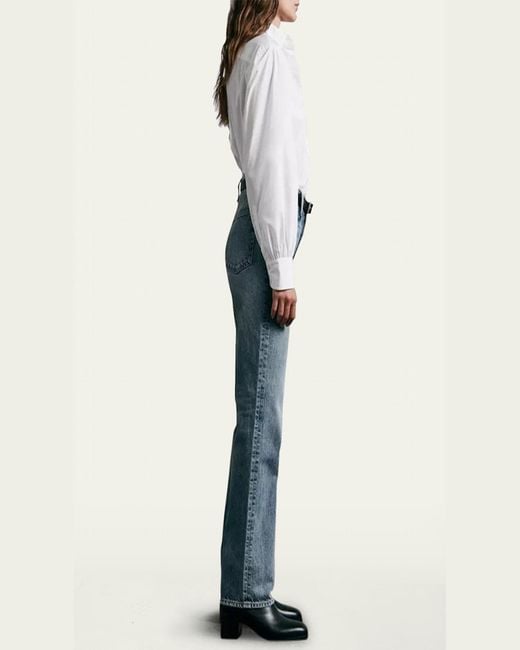 Rag & Bone White Maxine Classic Button-Front Shirt