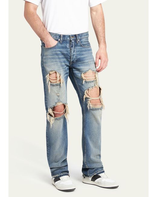 Rhude Blue Beach Bum Blowout Jeans for men
