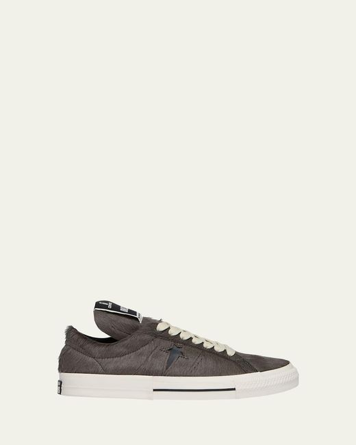 Rick Owens White X Converse Onestr Calf Hair Low-Top Sneakers for men