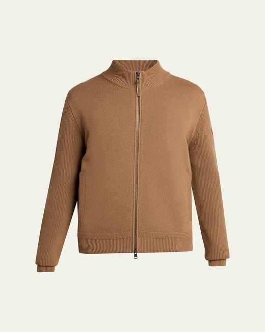 Moncler Brown Virgin Wool Blend Jacket for men
