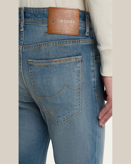 Jacob Cohen Blue Medium-Wash Denim Slim Fit Jeans for men