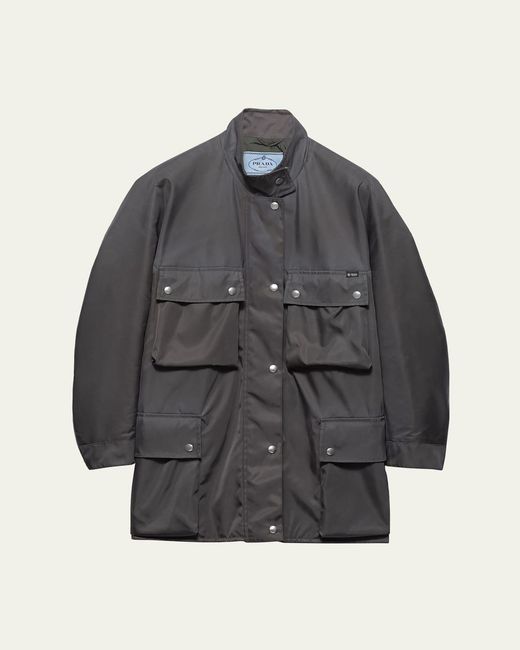 Prada Gray Re-Nylon Utility Jacket
