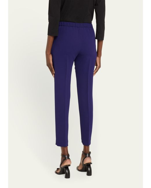 Dries Van Noten Blue Palmira Tapered Crepe Pants