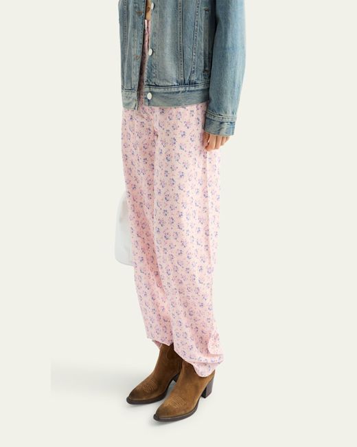 Prada Pink Batista Flower Print Lounge Pants