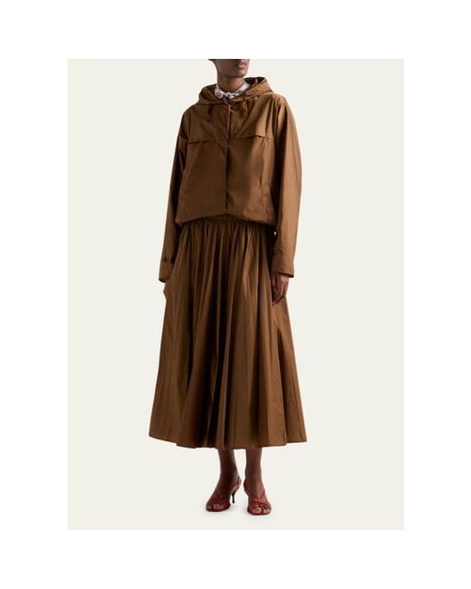 Prada Brown Hooded Drawstring Nylon Jacket