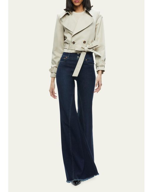 Alice + Olivia Natural Hayley Cropped Trench Coat