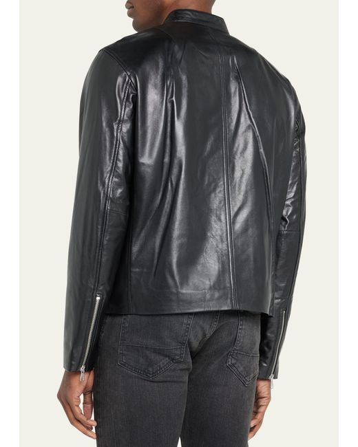 Rag & Bone Black Archive Cafe Racer Leather Jacket for men