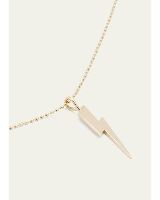 Sydney Evan 14k Pure Lightning Bolt Necklace in Natural Lyst