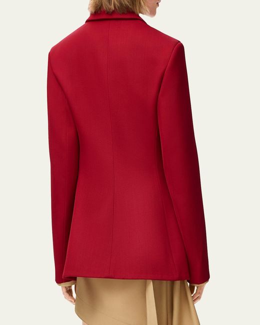 Loewe Red Wool-Blend Single-Breasted Jacket