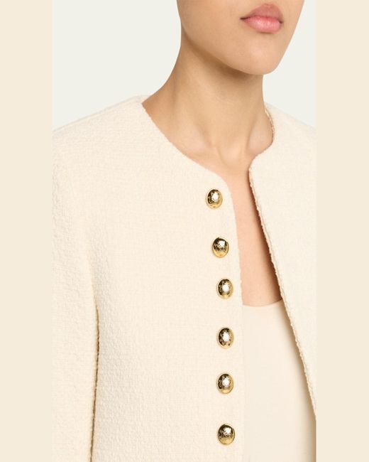 Nili Lotan Natural Patti Open-Front Short Jacket