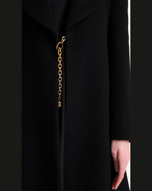 Chloé Black Boucle Wool-Blend Coat