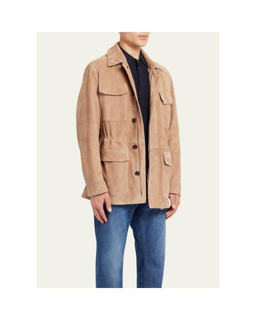 Brioni Black Suede Field Jacket for men