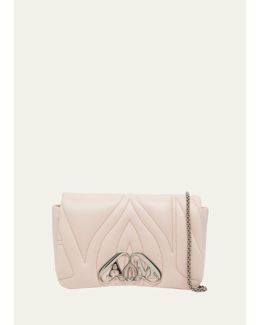 Alexander McQueen Natural The Seal Mini Leather Crossbody Bag