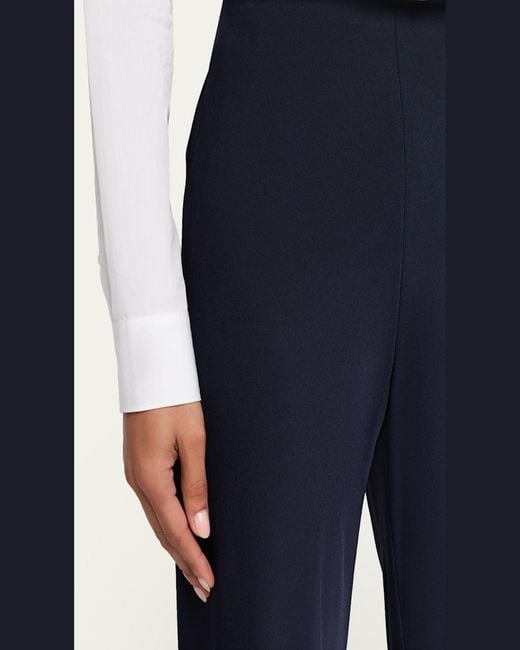 Veronica Beard Blue Braddock Satin Pants