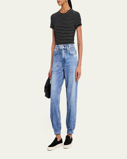 Rag & Bone White Luca Stripe Baby Tee