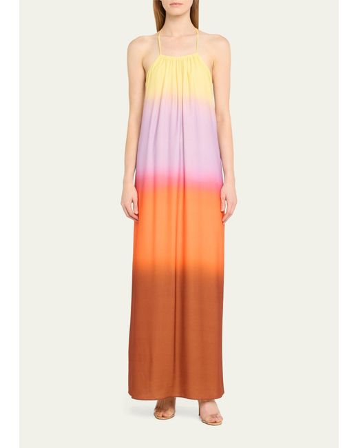Jonathan Simkhai Pink Sunset Ombre Cinta Maxi Dress