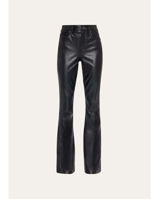 Veronica Beard Black Beverly High Rise Skinny Flared Faux Leather Jeans