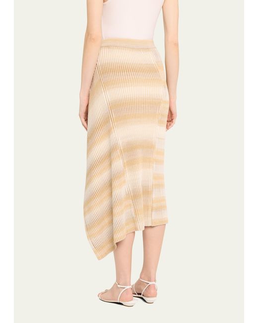Jonathan Simkhai Natural Caelan Asymmetric Stripe Knit Midi Skirt