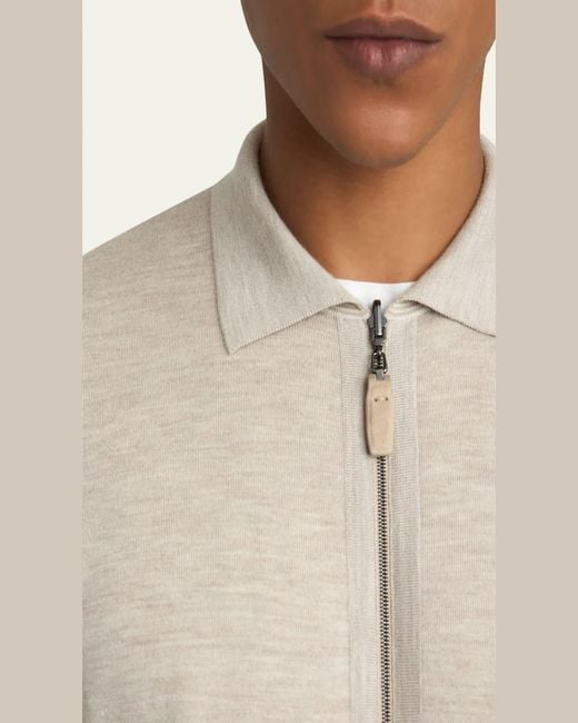 Brioni Blue Full-Zip Blouson Jacket for men