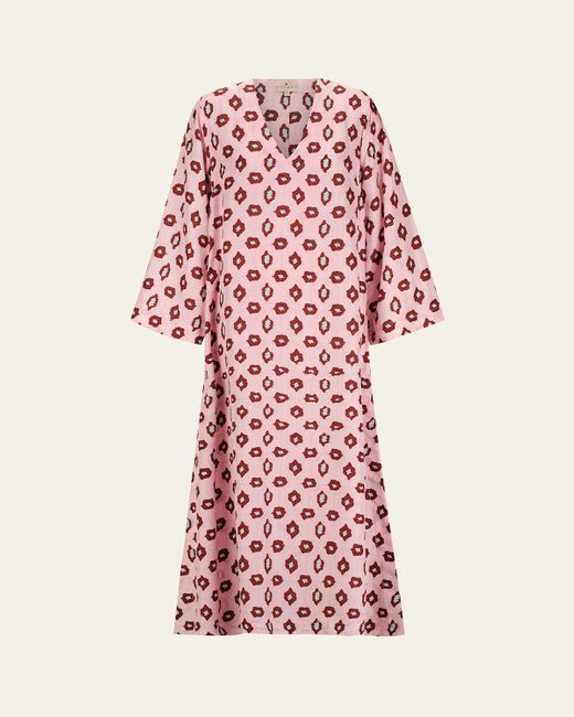 Hannah Artwear Women's Red Leandra Ripple Lotus Maxi Dress