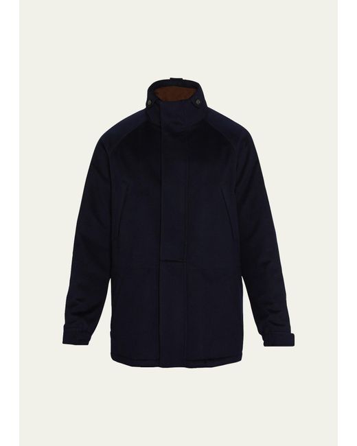 Loro Piana Blue Icer Cashmere Coat for men