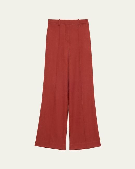 Adam Lippes Red Wyatt Stretch Canvas Wide-Leg Pants