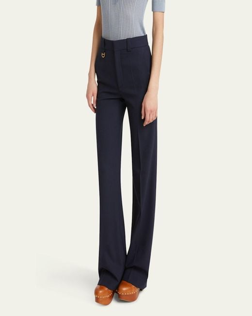 Chloé Blue Boyish Straight-Leg Tailored Trousers