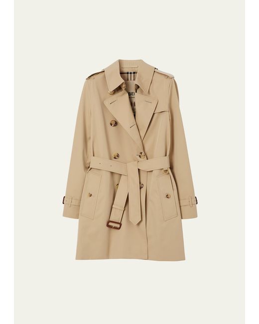 Burberry Natural Kensington Quilted Short Org 2 Coat With Hood