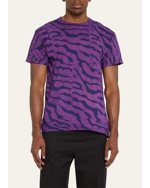 Studio 189 Purple Zebra Hand-batik T-shirt for men