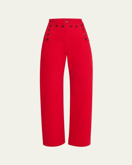 Bode Red Spring Twill Sailor Trousers