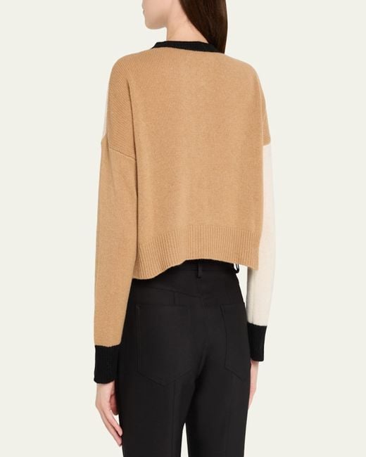 Marni Blue Colorblock Cashmere Crewneck Cardigan