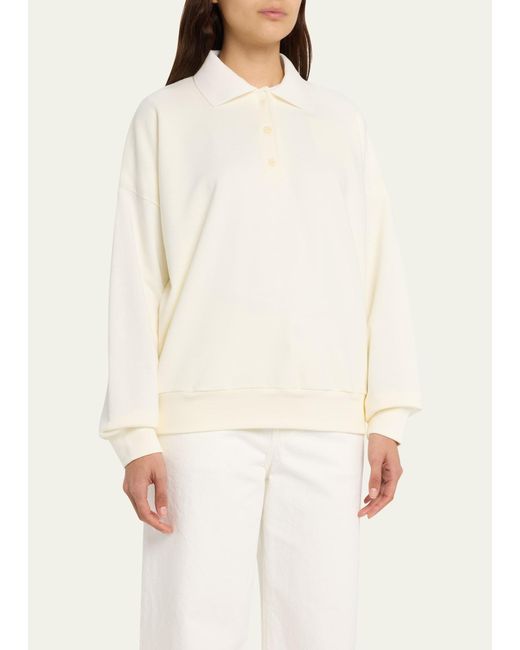 The Row Natural Corzas Oversized Cotton Polo Shirt