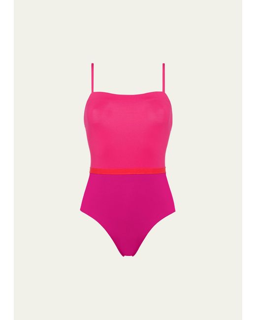 Eres Pink Ara Colorblock One-piece Swimsuit