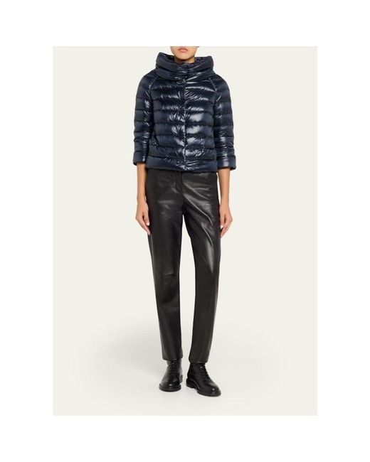 Herno Blue Sofia Ultra-Lightweight Down Bolero Jacket