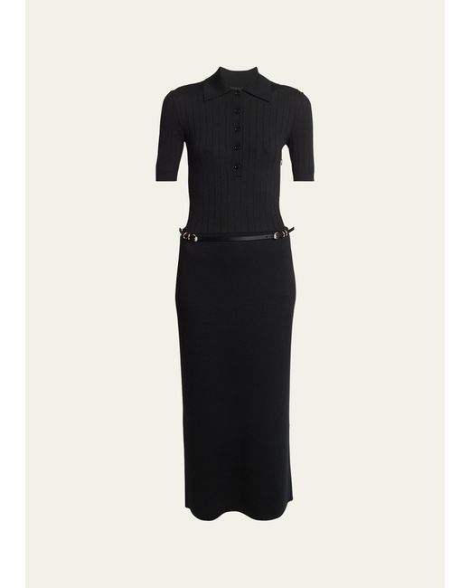 Givenchy Black Long Voyou Belt Polo Dress