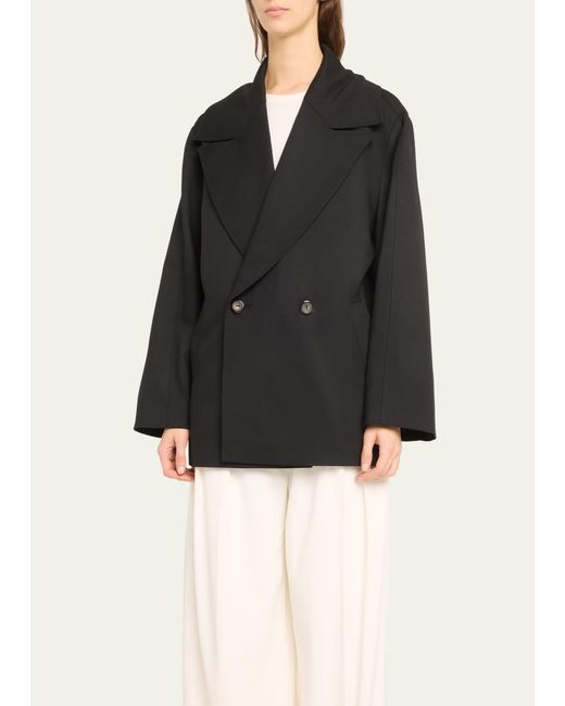 Rohe Black Tailored Wool Scarf Jacket