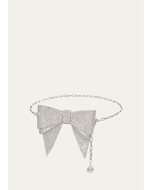 Judith Leiber Natural Crystal Bow Chain Belt