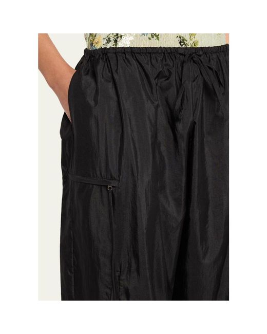 Brandon Maxwell Black Scout Drawstring Cargo Pants