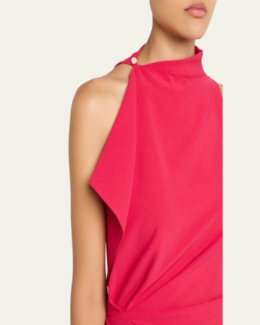 Proenza Schouler Pink Devyn Draped Matte Double Crepe Dress