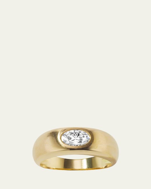 Aaryah 18K Natural Oval Diamond Shani Ring | Lyst