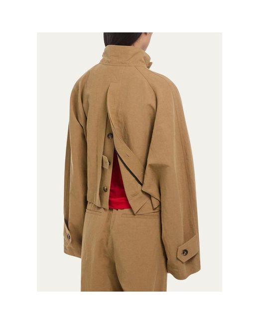 Helmut Lang Natural Cropped Trench Jacket