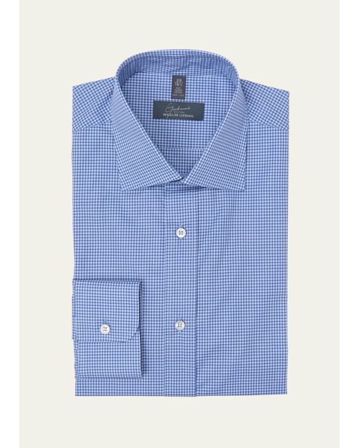 blue micro check shirt