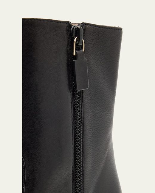 Stuart Weitzman Black 50Mm Stassi Leather Zip Booties