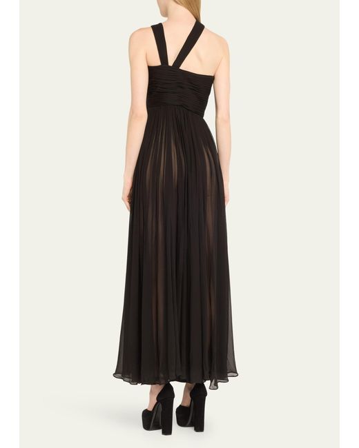 Michael Kors Black One-shoulder Maxi Silk Goddess Gown